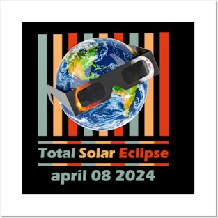 Vintage Total Solar Eclipse 2024 Posters and Art